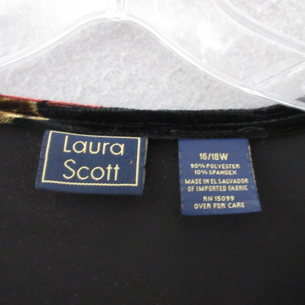 Laura Scott Top Plus 16 18 Dark Floral Velvet Whimsigoth Grunge Y2K Vintage Vamp - Picture 5 of 10